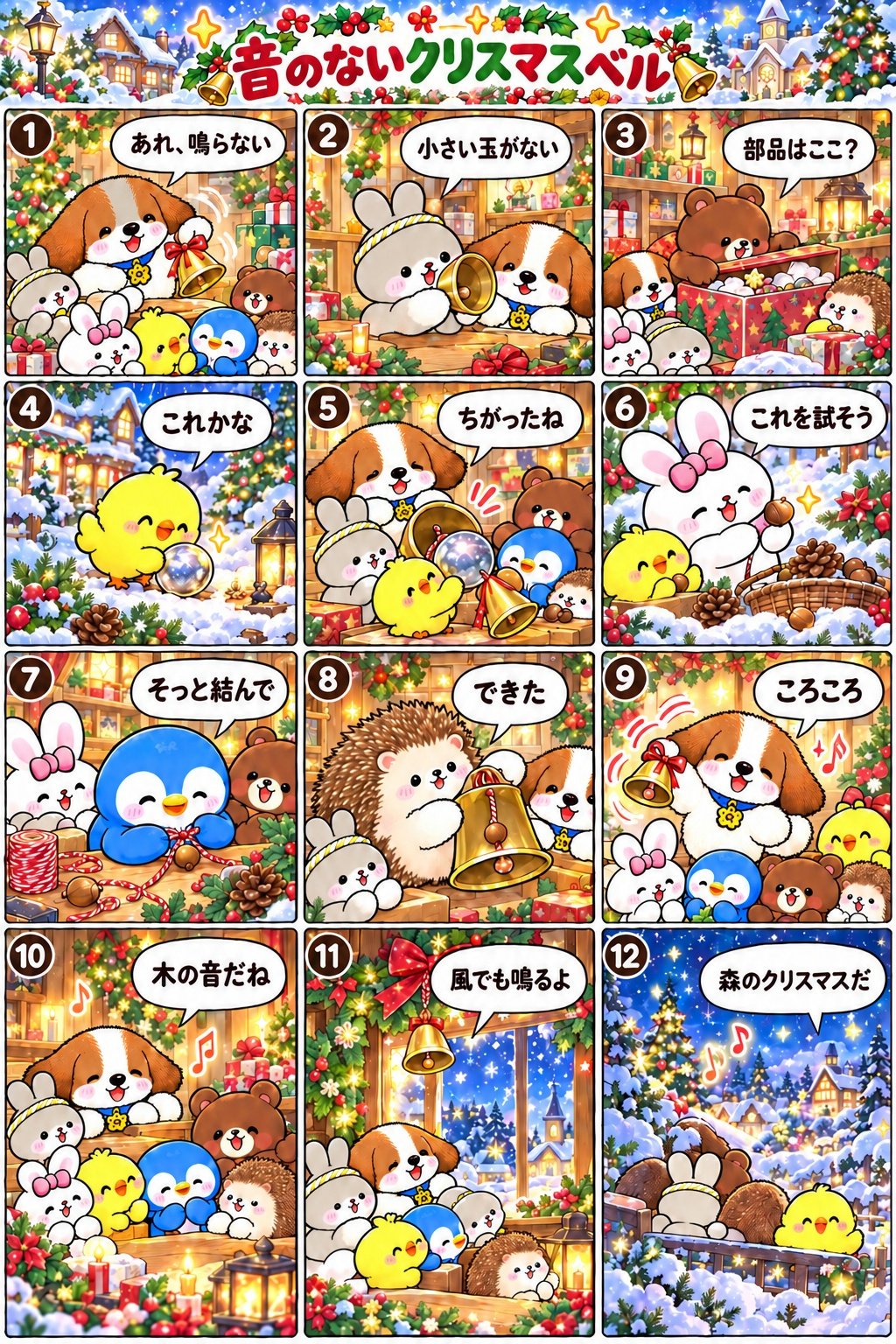 音のないクリスマスベル・12コママンガの原画